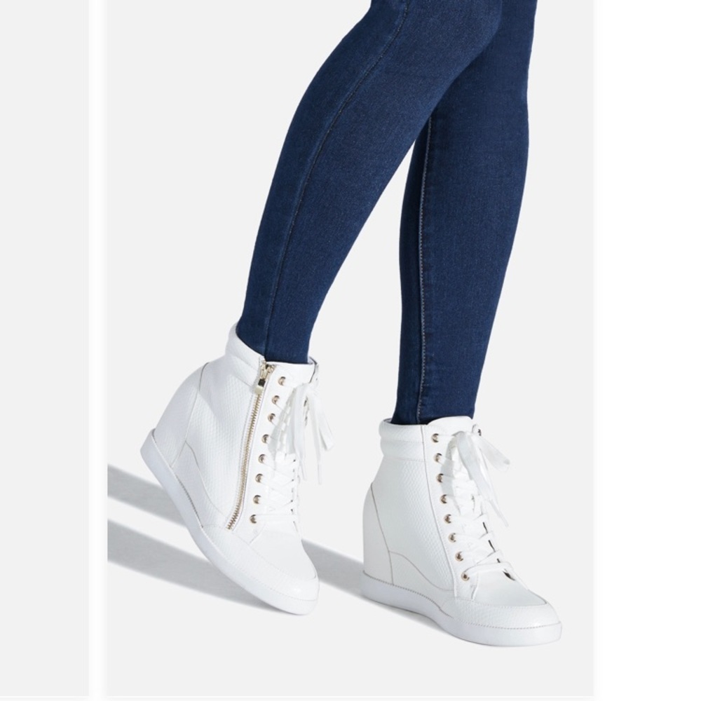 Super white wedge sneakers